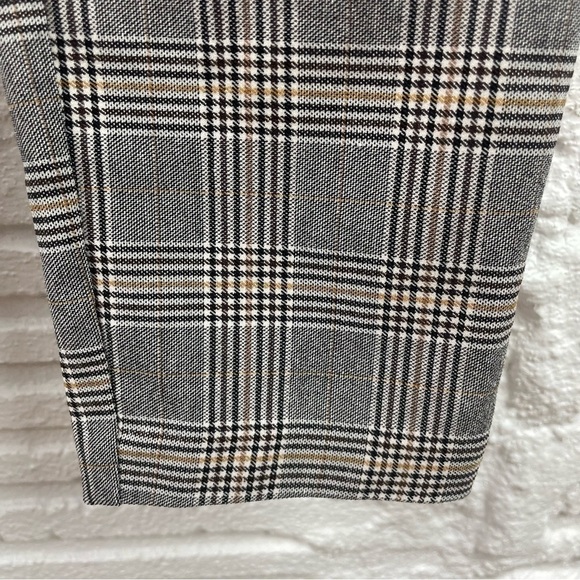 Zara Gray Plaid High Waist Flat Front Skinny Trousers Academia University SZ M - Picture 7 of 13